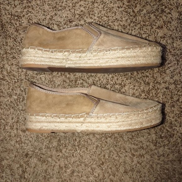 Sam Edelman Women's Taupe Tan Suede Platform Espadrilles Boho vibes SlipOn Flats - Picture 2 of 9